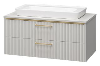 Подвесная тумба под раковину Brevita Elche ELC-01100-0502Я 100см серый кашемир/золото